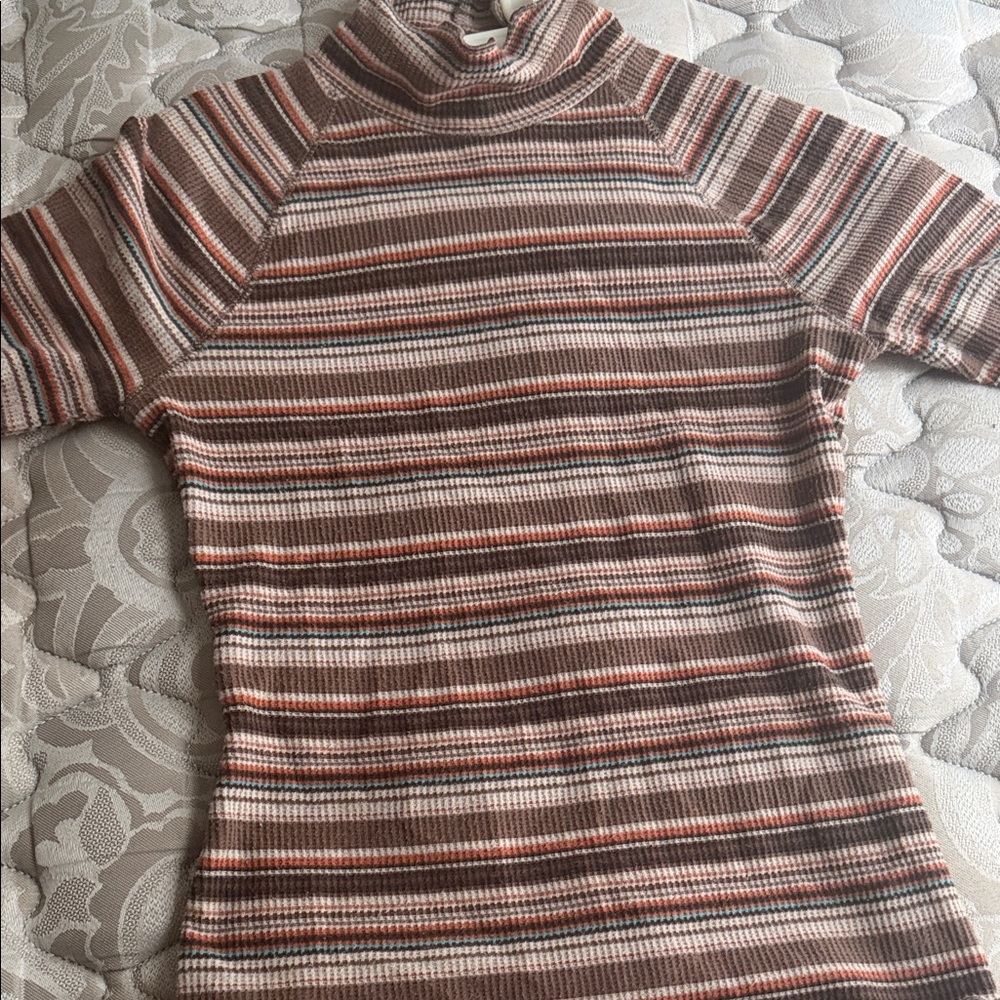 SO Women's Multicolor Striped Turtleneck Sweater